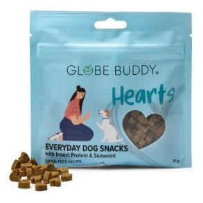 Globe Buddy Hearts | Everyday Dog Snacks | insektprotein og tang