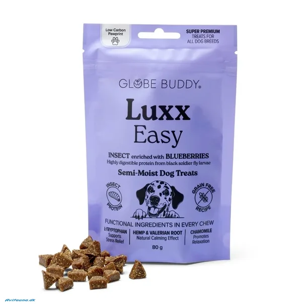 Globe Buddy Luxx Easy | Funktionelle bl�de godbidder | Insektprotein og bl�b�r