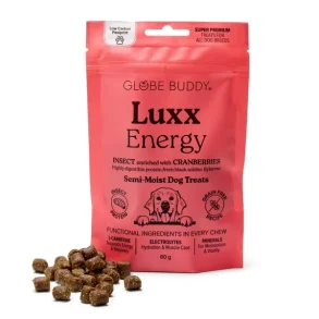 Globe Buddy Luxx Energy | Funktionelle bl�de godbidder | Insektprotein og traneb�r
