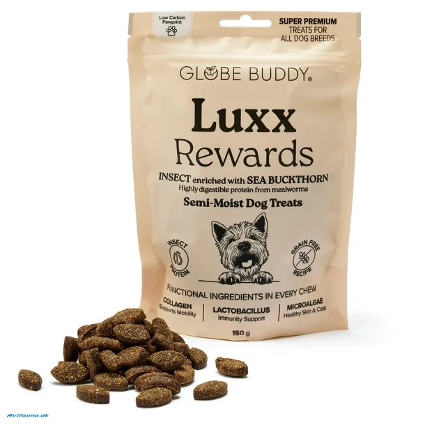 Globe Buddy Luxx Rewards | Funktionelle bl�de godbidder | Insektprotein og havtorn