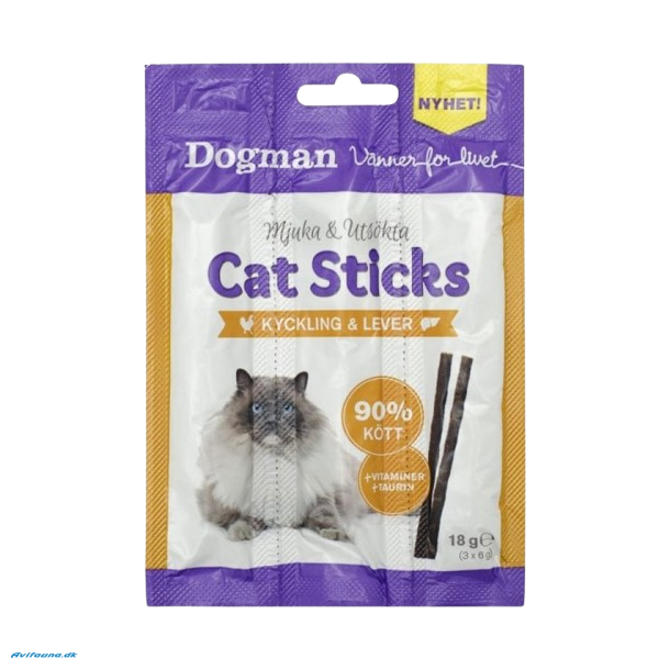 Dogman Cat sticks kylling lever 3p 18g