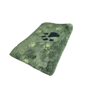 Vetbed - Grn med poter 100 x 160 cm