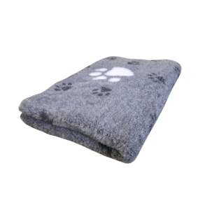 Vetbed - Lysegr med poter 100 x 160 cm