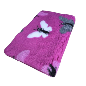 Vetbed - Pink med sommerfugle 100 x 160 cm
